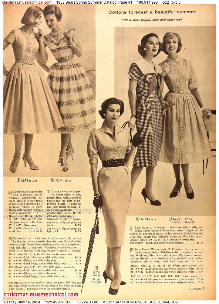 1958 Sears Spring Summer Catalog, Page 41