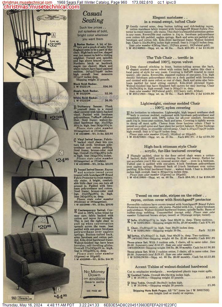 1968 Sears Fall Winter Catalog, Page 960