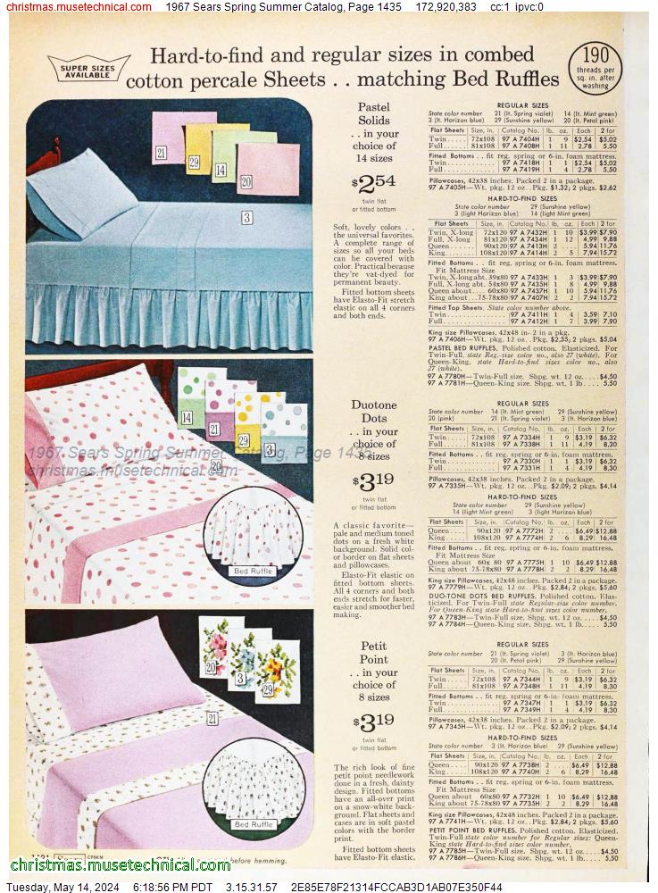 1967 Sears Spring Summer Catalog, Page 1435