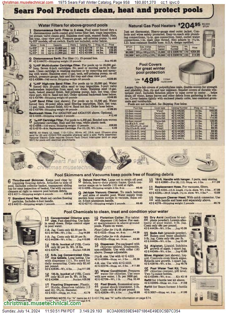 1975 Sears Fall Winter Catalog, Page 958
