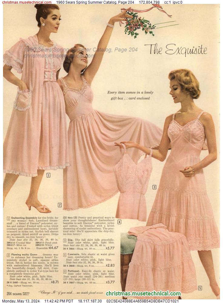 1960 Sears Spring Summer Catalog, Page 204