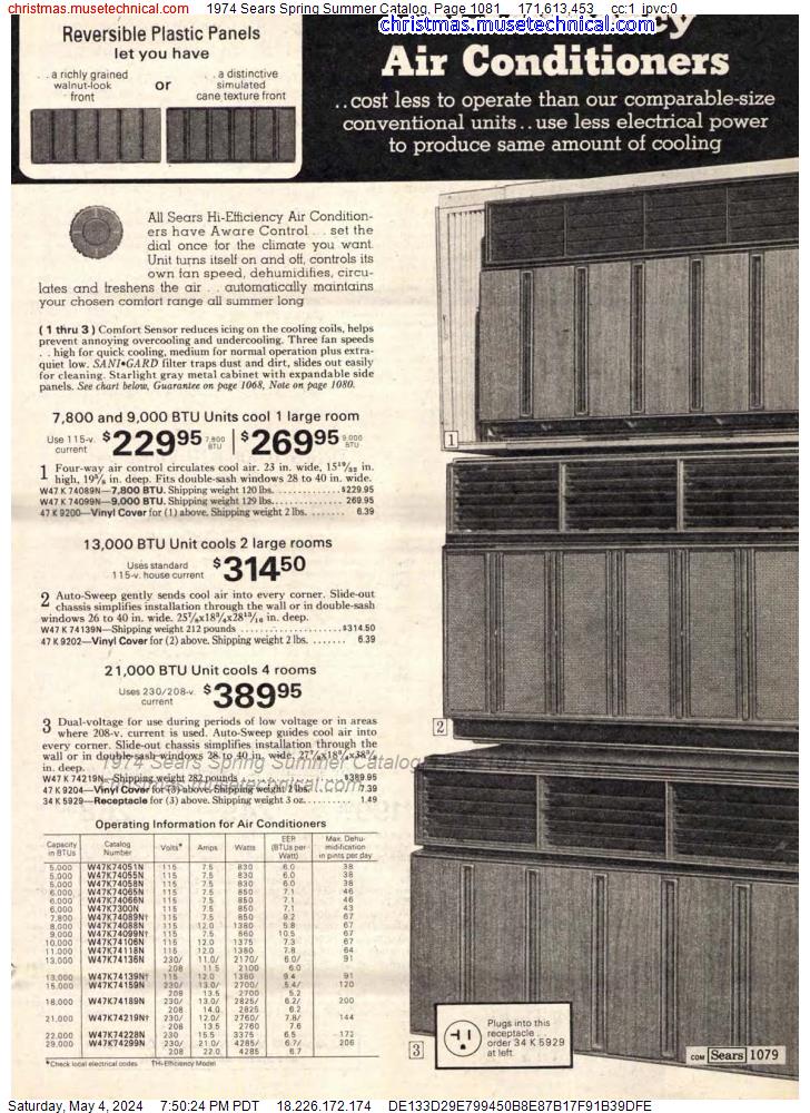 1974 Sears Spring Summer Catalog, Page 1081