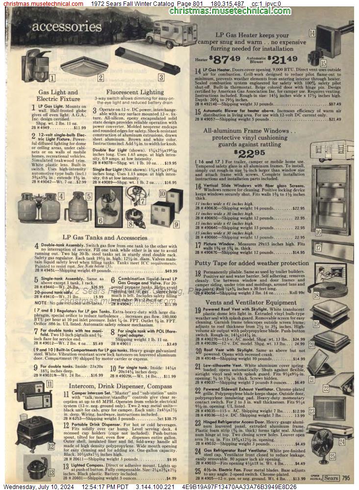 1972 Sears Fall Winter Catalog, Page 801