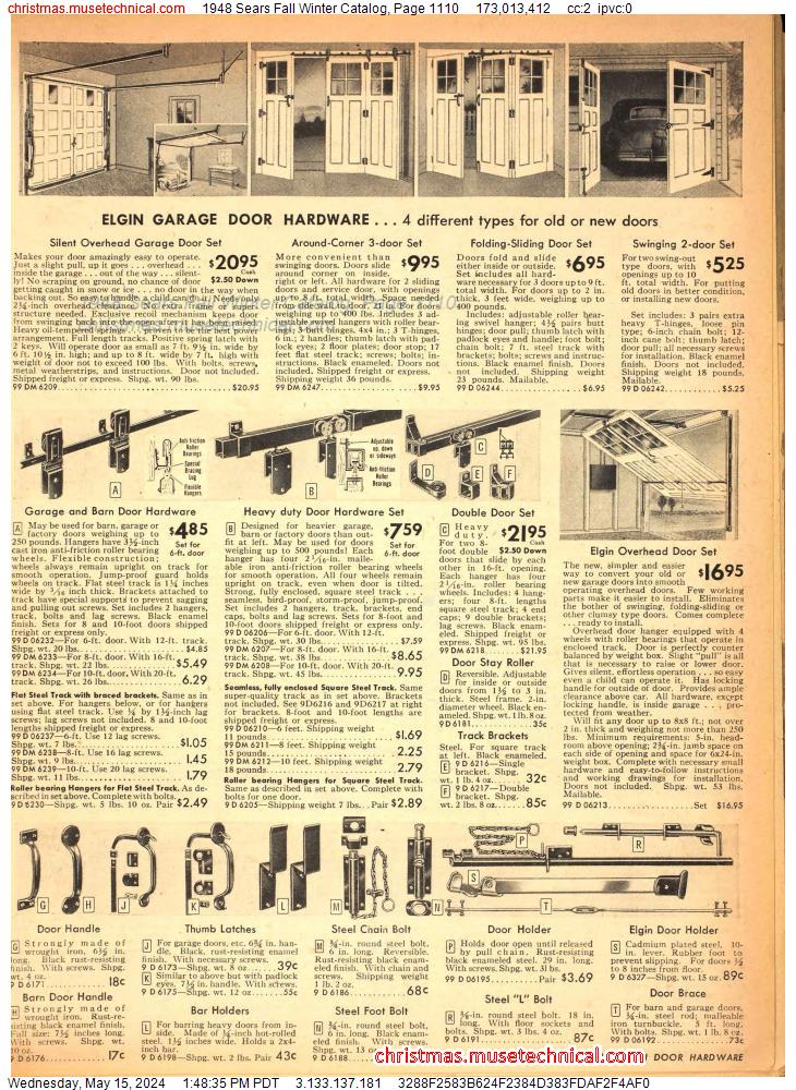 1948 Sears Fall Winter Catalog, Page 1110