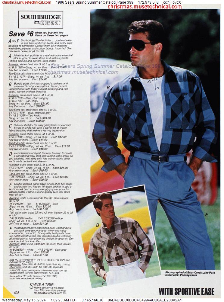 1986 Sears Spring Summer Catalog, Page 399