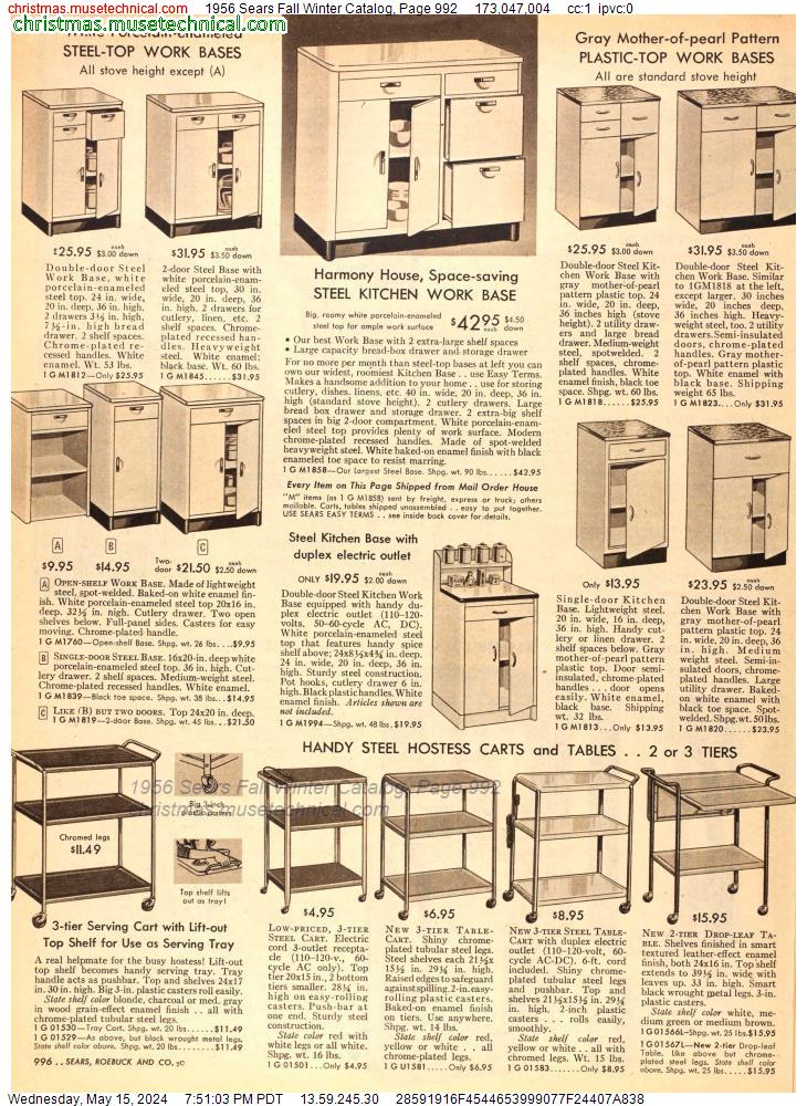 1956 Sears Fall Winter Catalog, Page 992