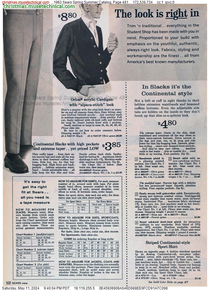 1963 Sears Spring Summer Catalog, Page 481