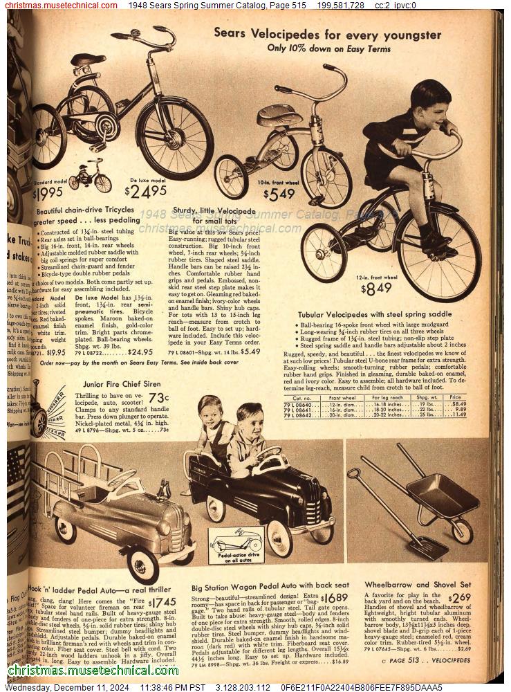 1948 Sears Spring Summer Catalog, Page 515