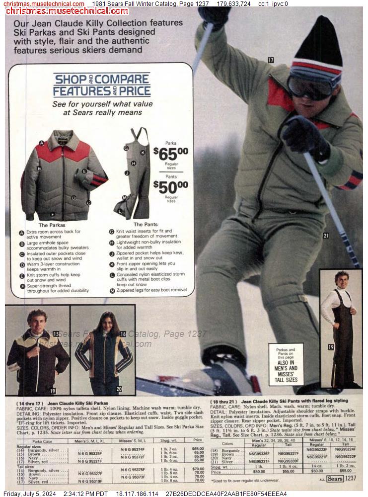 1981 Sears Fall Winter Catalog, Page 1237