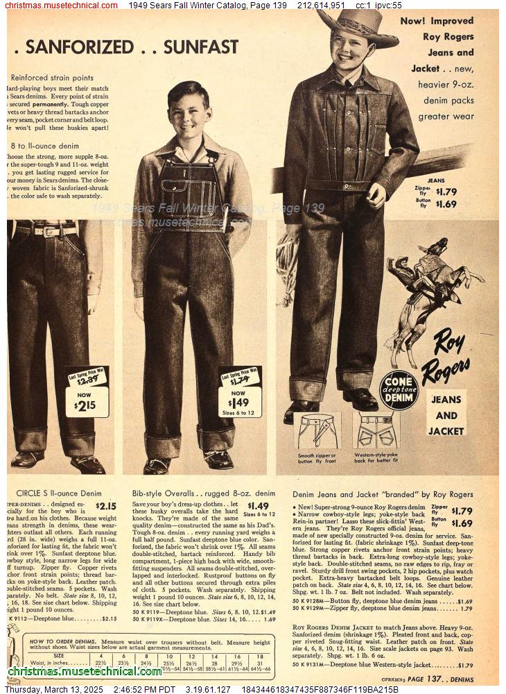 1949 Sears Fall Winter Catalog, Page 139