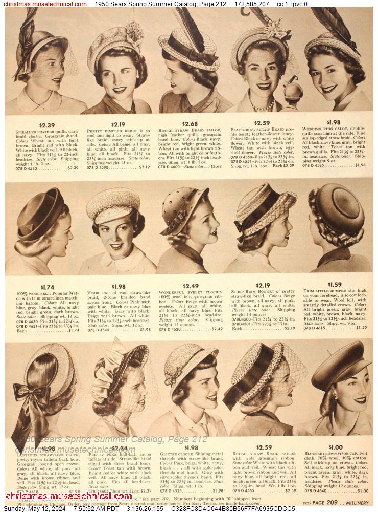1950 Sears Spring Summer Catalog, Page 212