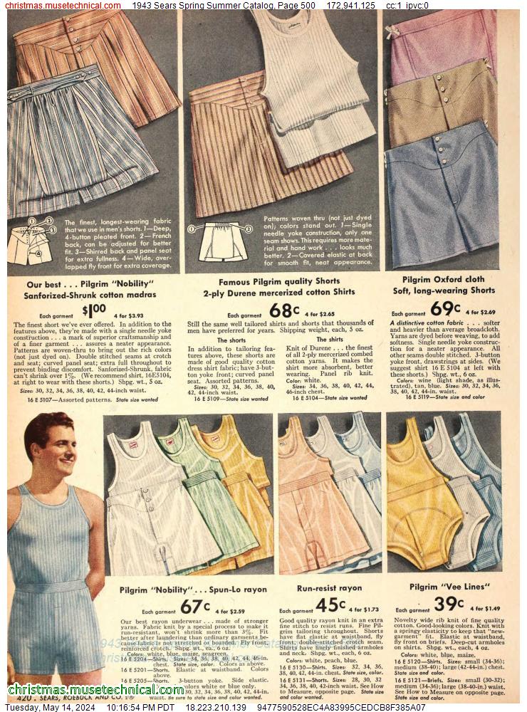 1943 Sears Spring Summer Catalog, Page 500