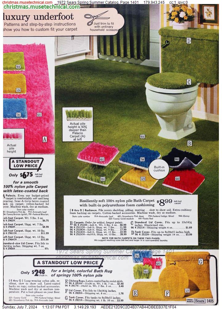 1972 Sears Spring Summer Catalog, Page 1401