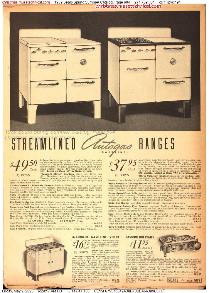 1939 Sears Spring Summer Catalog, Page 604