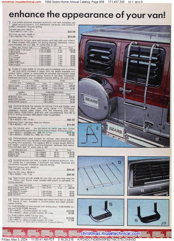 1989 Sears Home Annual Catalog, Page 856