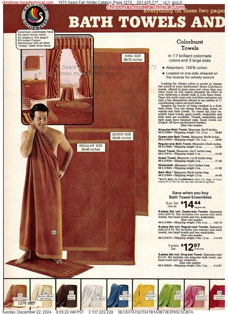 1975 Sears Fall Winter Catalog, Page 1270