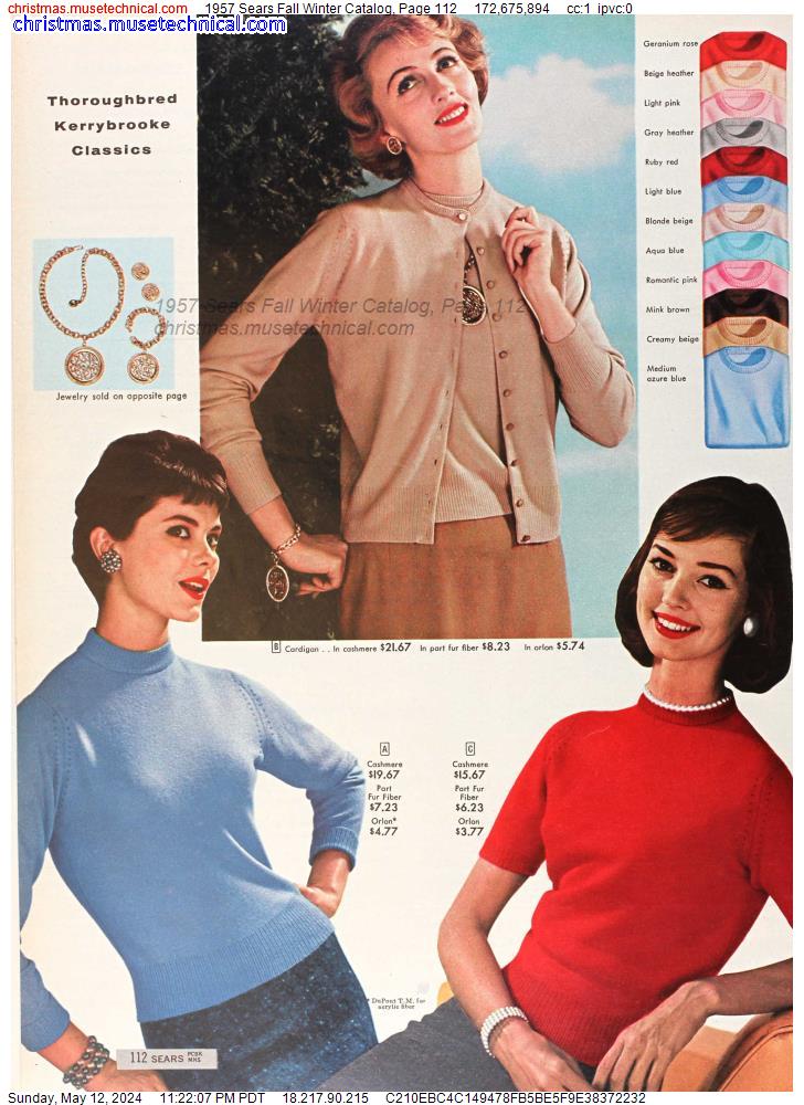 1957 Sears Fall Winter Catalog, Page 112