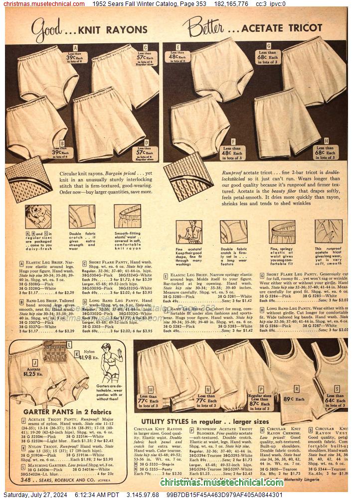 1952 Sears Fall Winter Catalog, Page 353