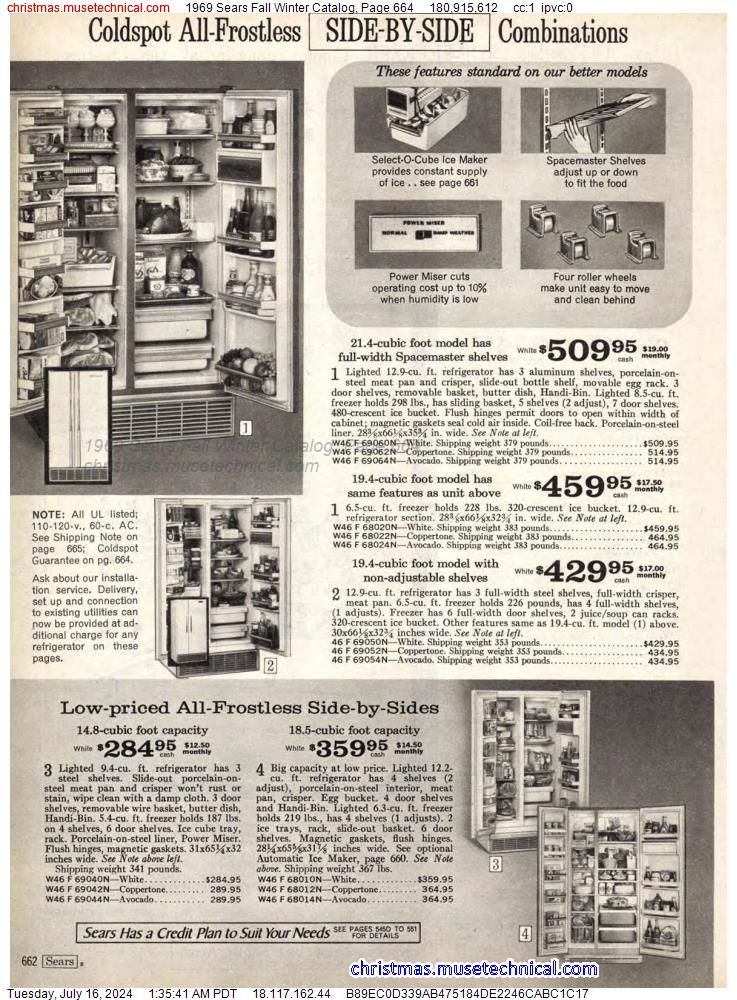 1969 Sears Fall Winter Catalog, Page 664