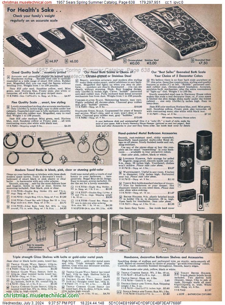 1957 Sears Spring Summer Catalog, Page 638