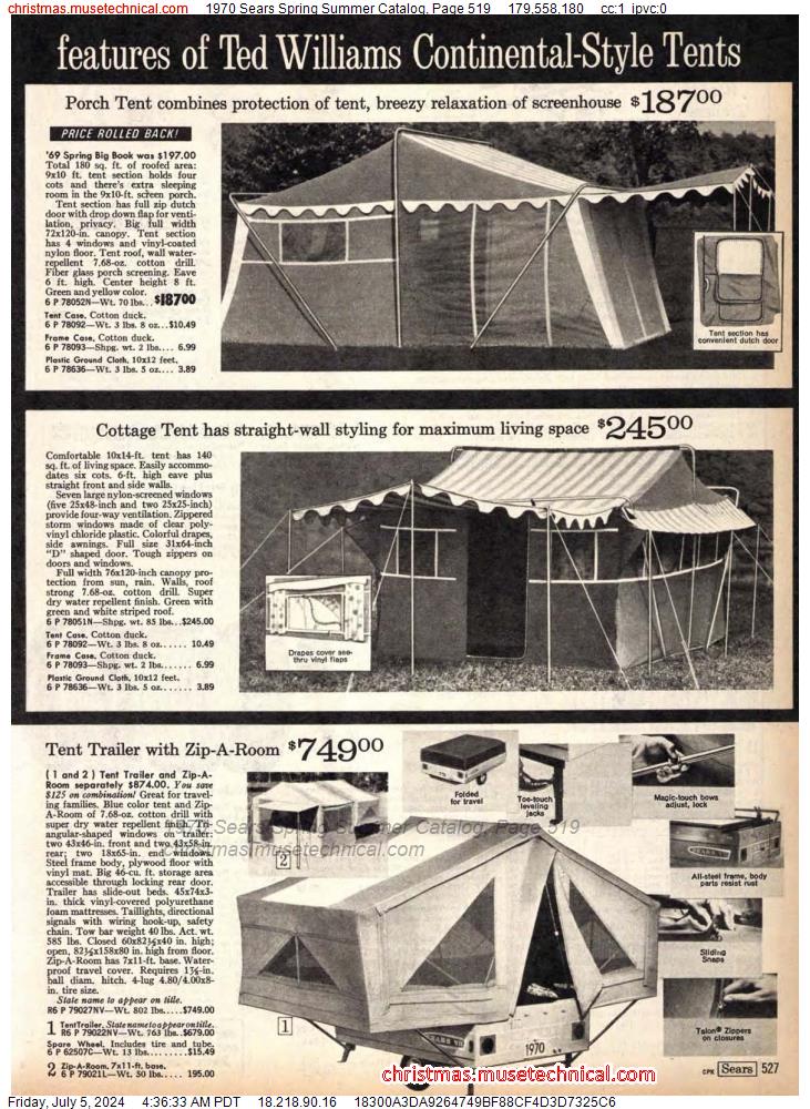 1970 Sears Spring Summer Catalog, Page 519
