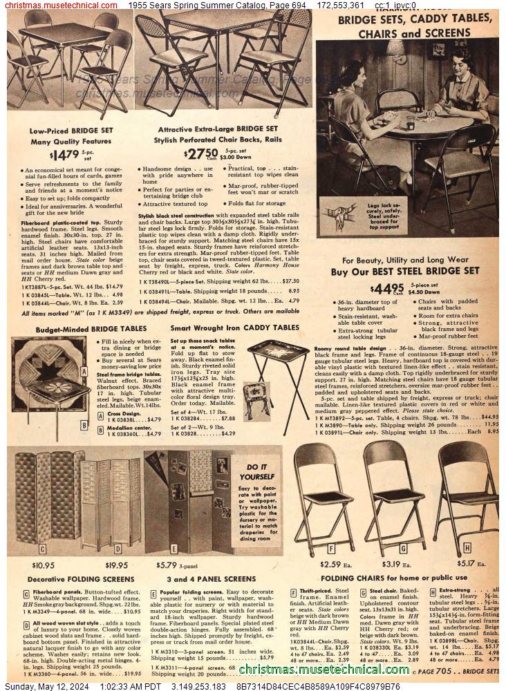 1955 Sears Spring Summer Catalog, Page 694