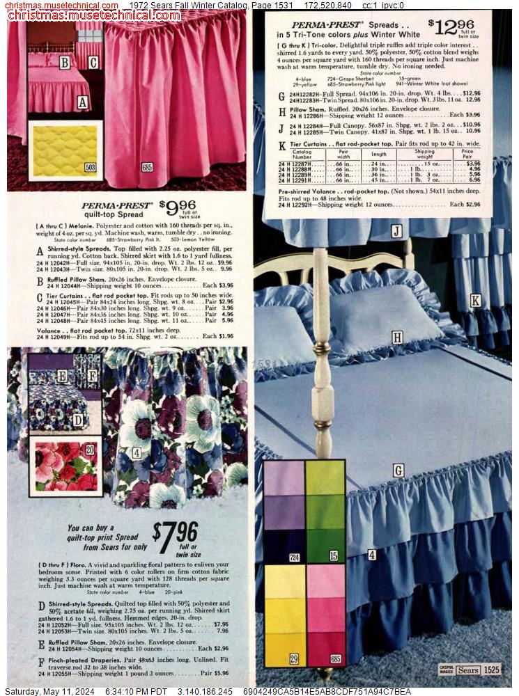 1972 Sears Fall Winter Catalog, Page 1531