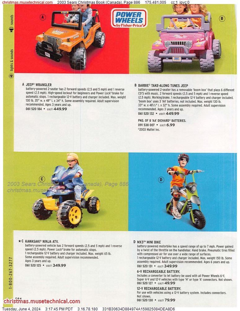 2003 Sears Christmas Book (Canada), Page 886