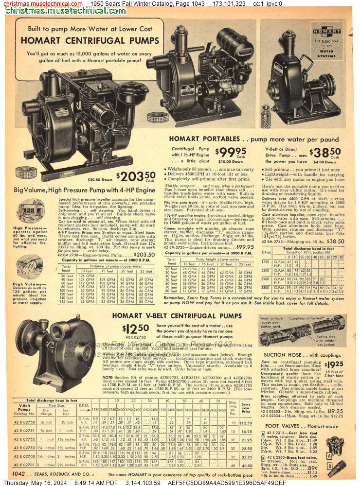 1950 Sears Fall Winter Catalog, Page 1043