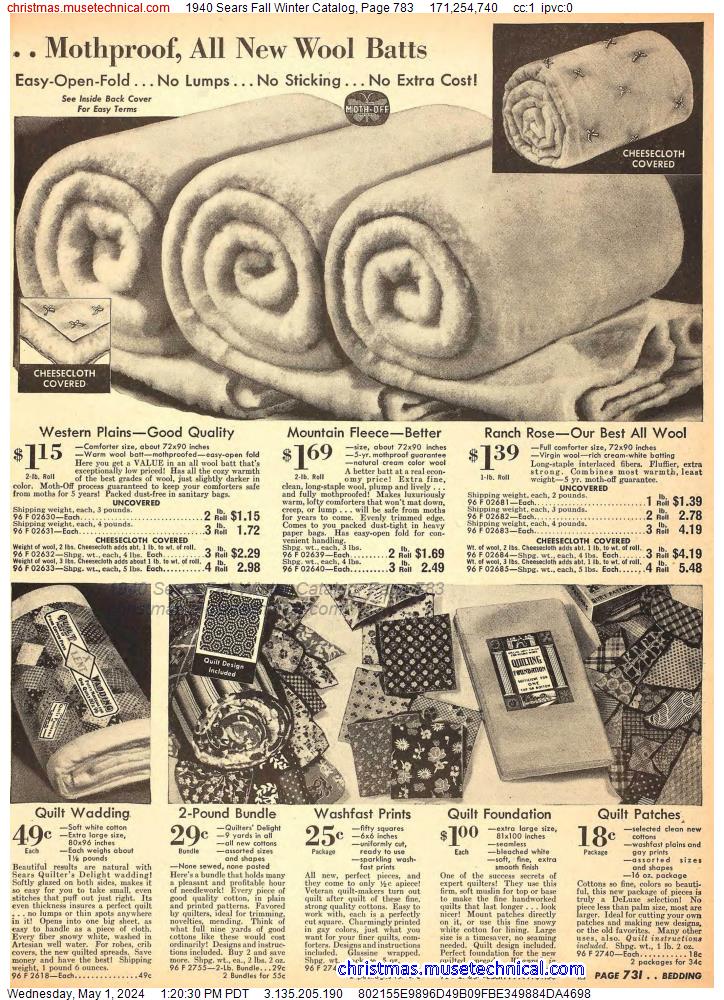 1940 Sears Fall Winter Catalog, Page 783