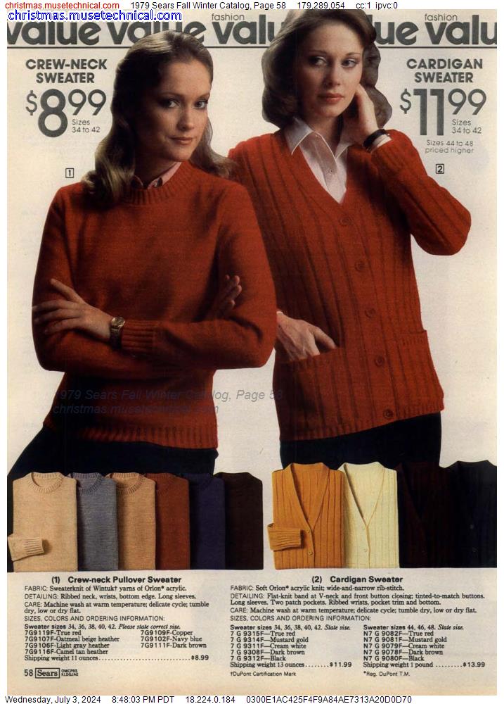 1979 Sears Fall Winter Catalog, Page 58