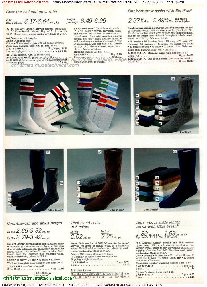 1985 Montgomery Ward Fall Winter Catalog, Page 326