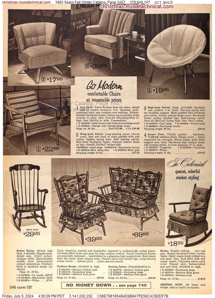 1963 Sears Fall Winter Catalog, Page 1457