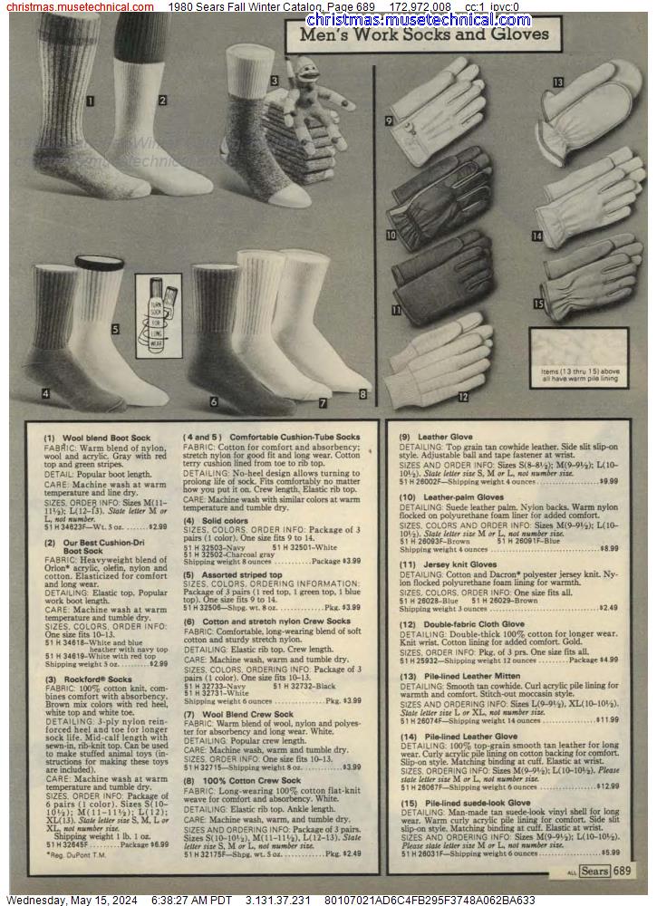 1980 Sears Fall Winter Catalog, Page 689