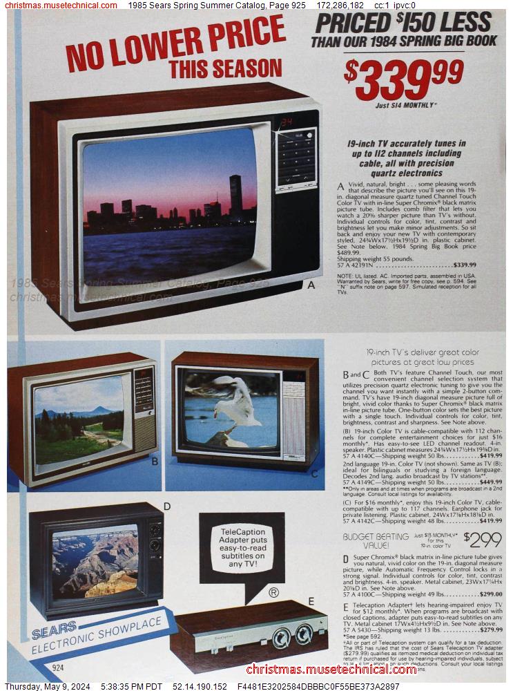 1985 Sears Spring Summer Catalog, Page 925