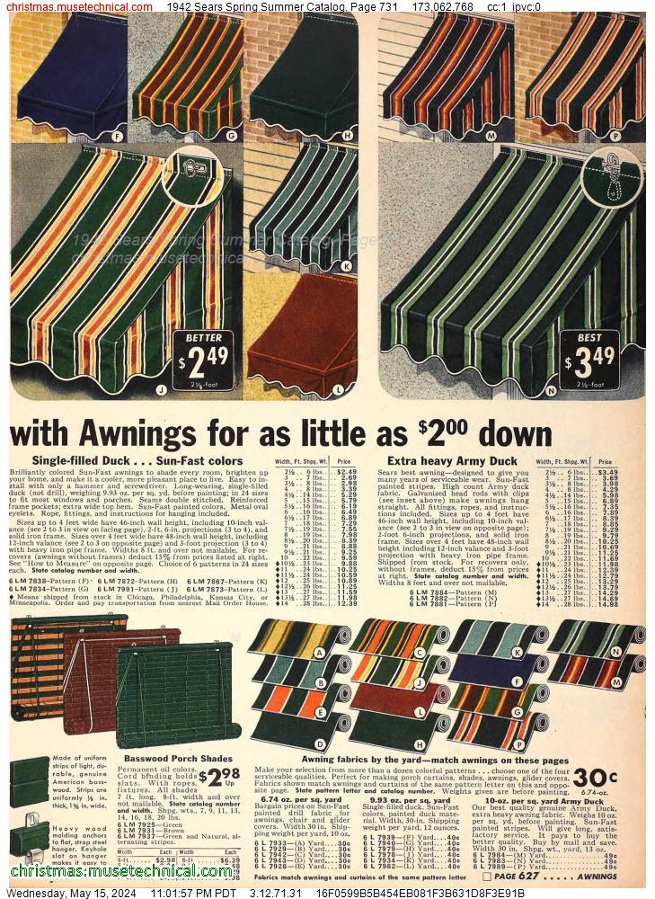 1942 Sears Spring Summer Catalog, Page 731