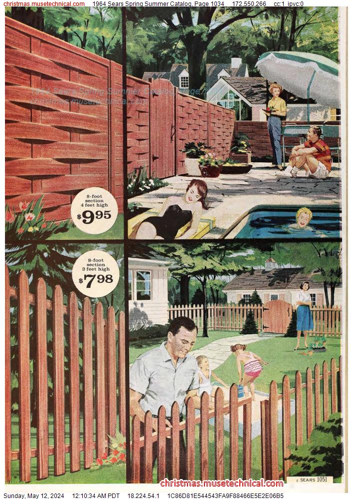 1964 Sears Spring Summer Catalog, Page 1034