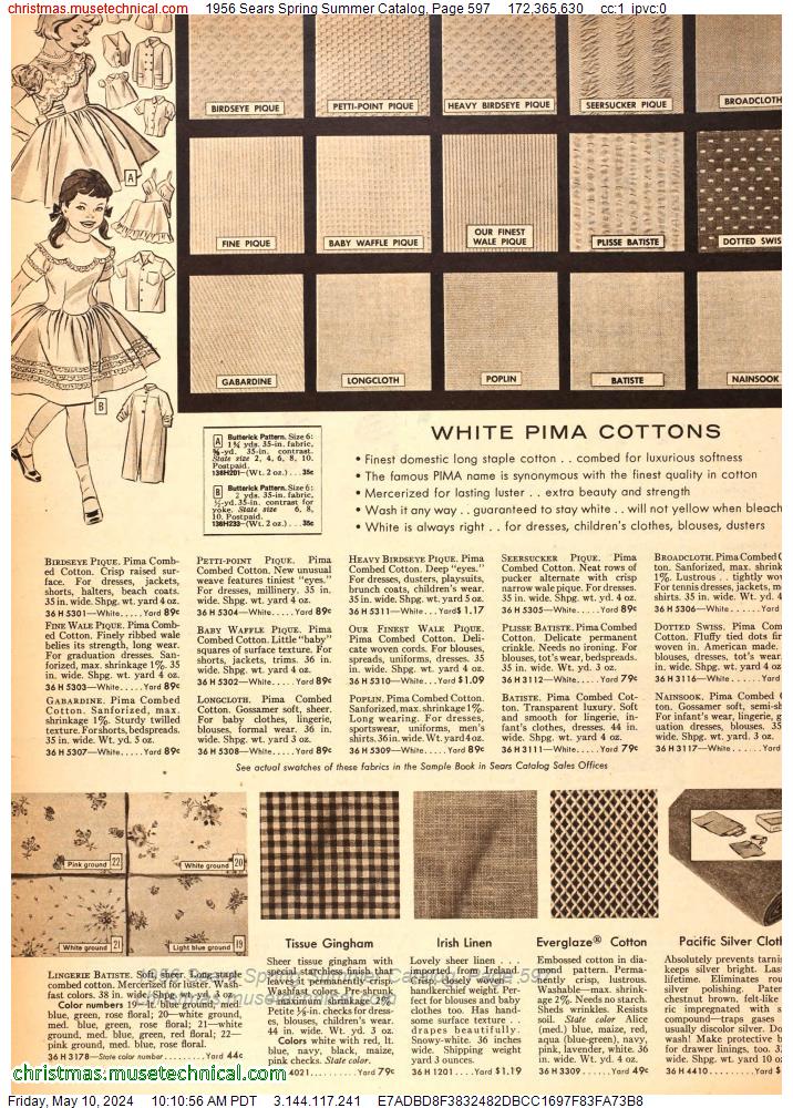 1956 Sears Spring Summer Catalog, Page 597