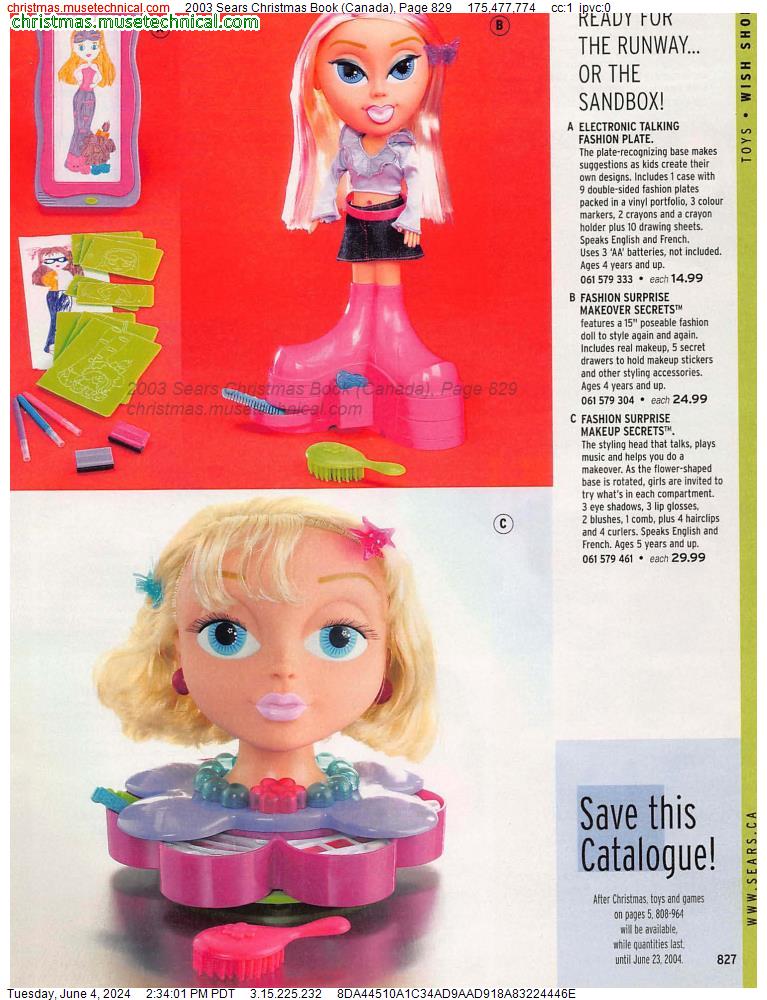 2003 Sears Christmas Book (Canada), Page 829