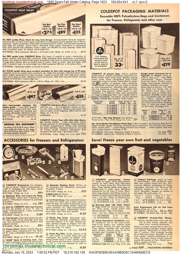 1955 Sears Fall Winter Catalog, Page 1023