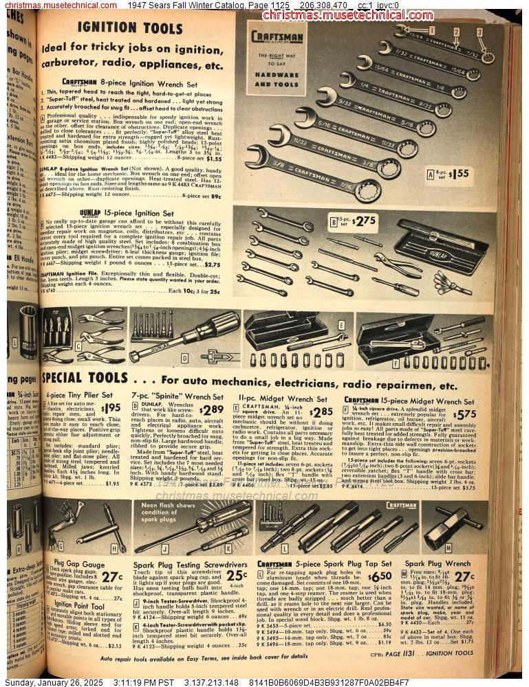 1947 Sears Fall Winter Catalog, Page 1125