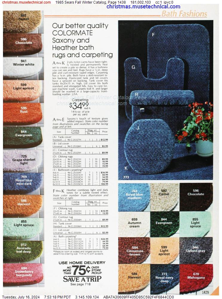 1985 Sears Fall Winter Catalog, Page 1438