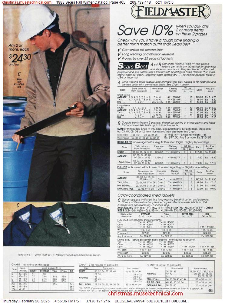 1988 Sears Fall Winter Catalog, Page 465