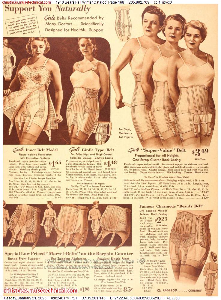 1940 Sears Fall Winter Catalog, Page 168