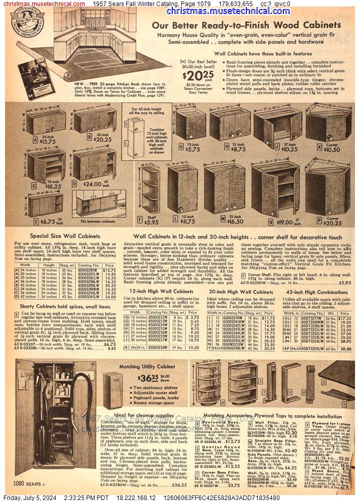 1957 Sears Fall Winter Catalog, Page 1079