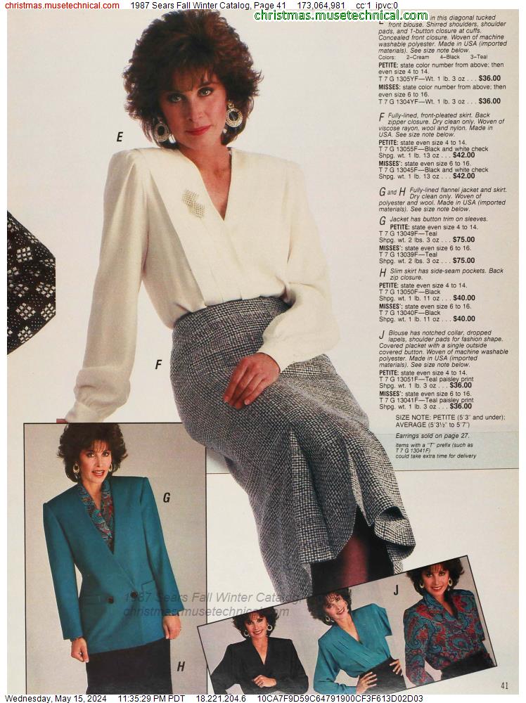 1987 Sears Fall Winter Catalog, Page 41 - Catalogs & Wishbooks
