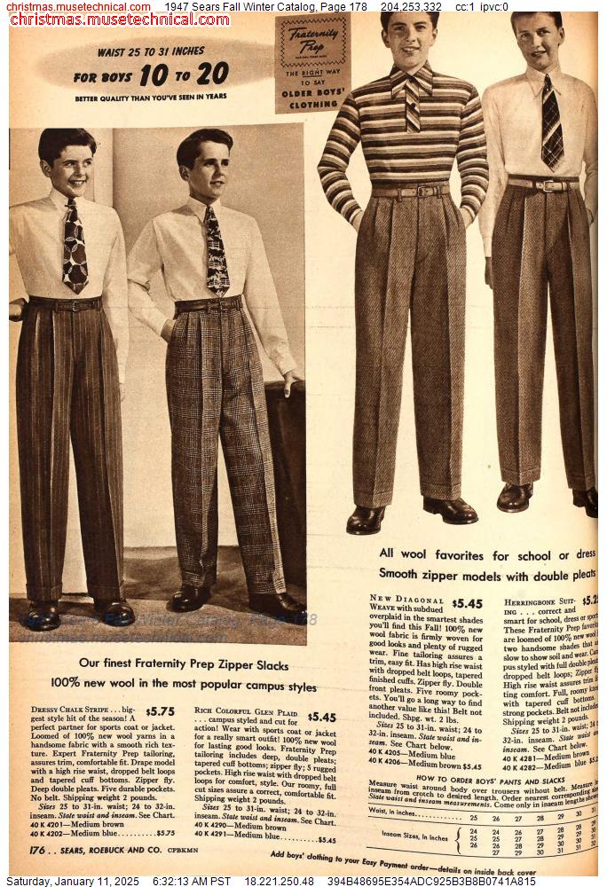 1947 Sears Fall Winter Catalog, Page 178