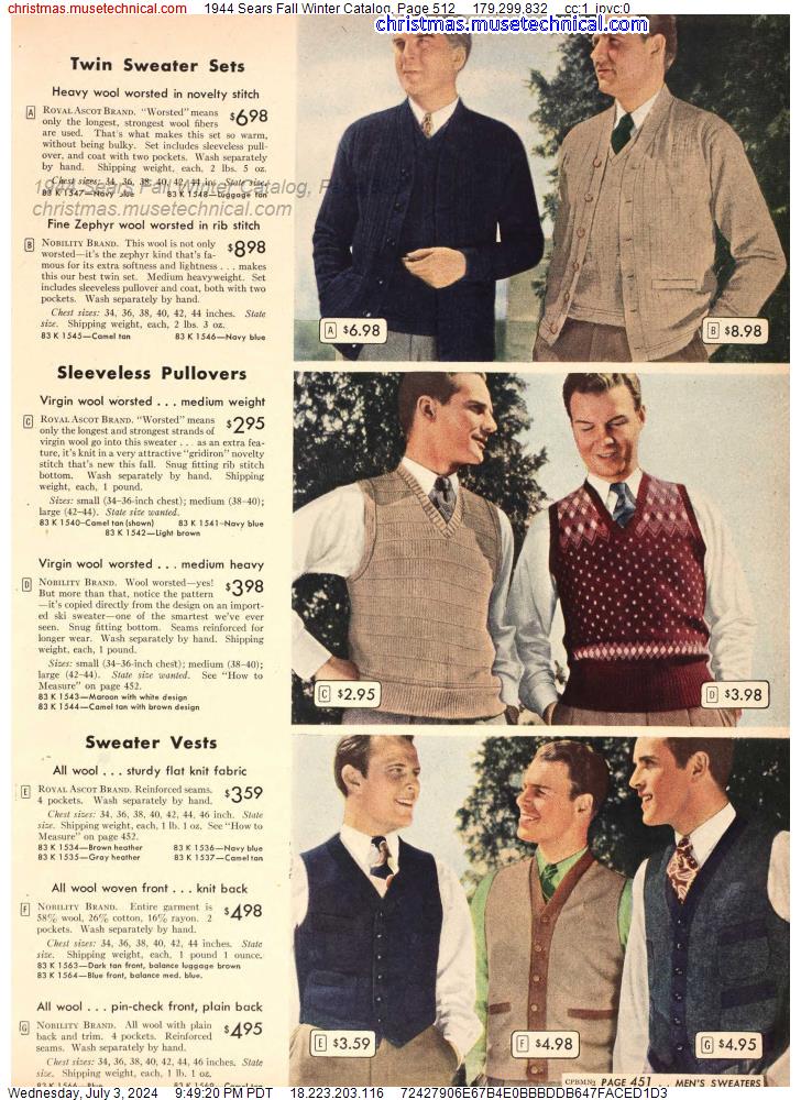 1944 Sears Fall Winter Catalog, Page 512
