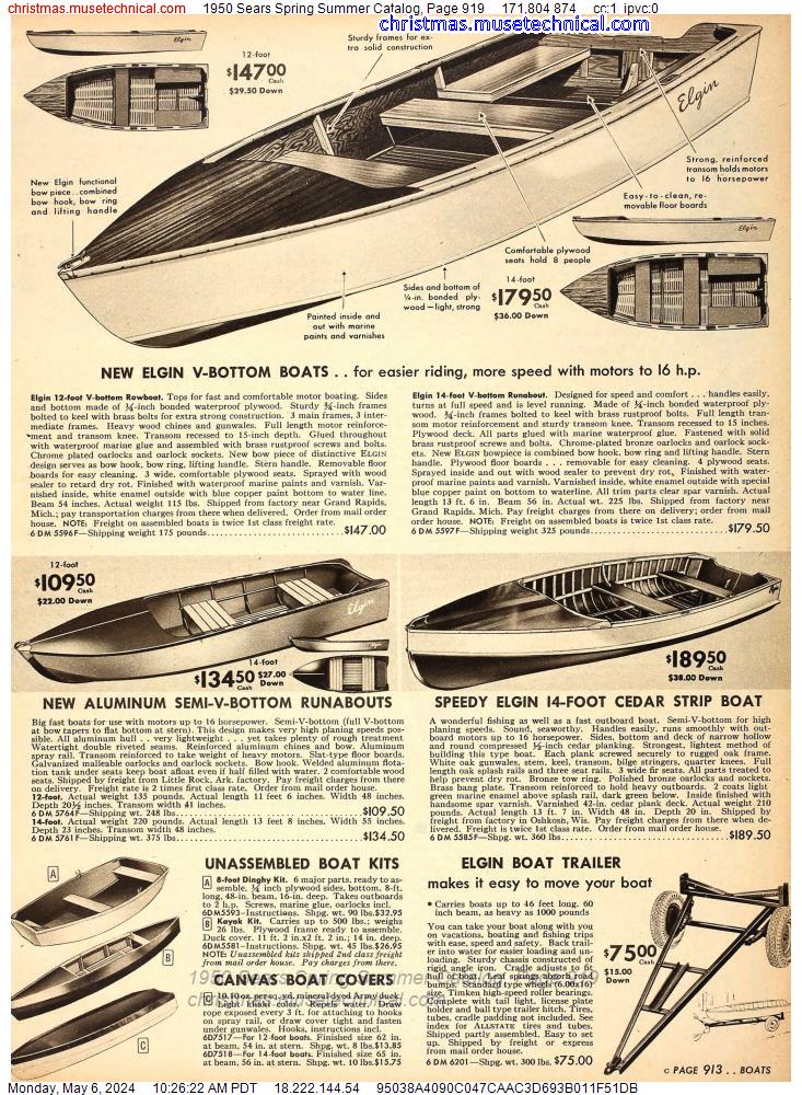 1950 Sears Spring Summer Catalog, Page 919