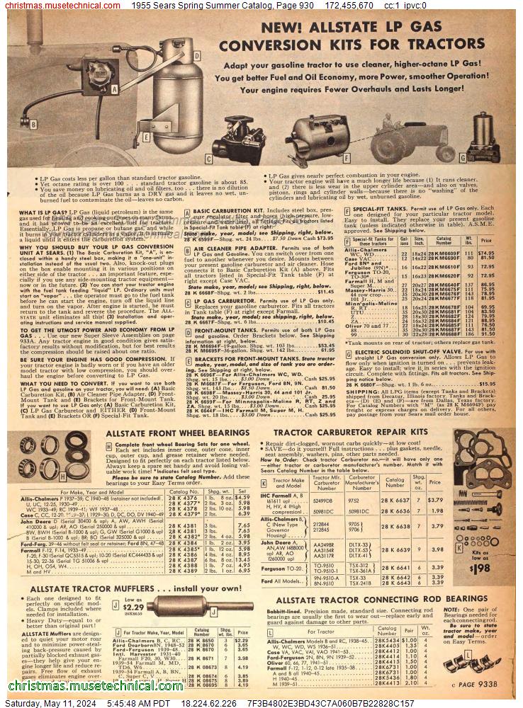 1955 Sears Spring Summer Catalog, Page 930